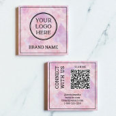 Modern Pink Scannable QR Code Digital Social Media Vierkante Visitekaartje