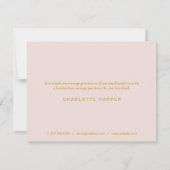 Modern Pink Script Business bedankkaart (Achterkant)