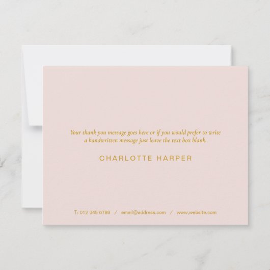 Modern Pink Script Business bedankkaart (Achterkant)