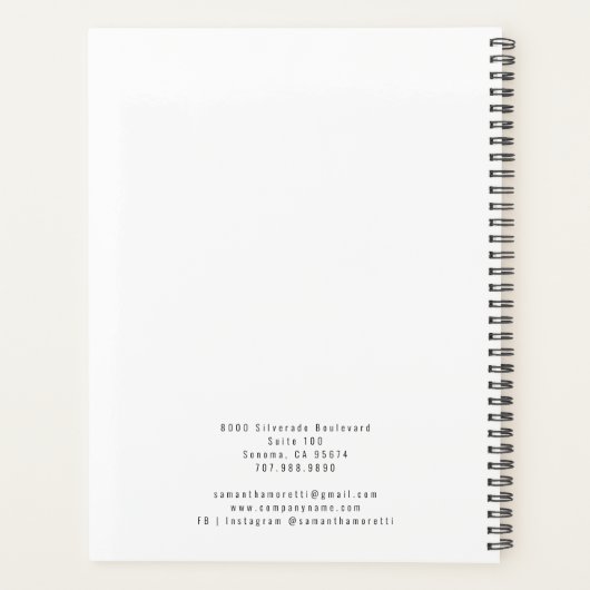 Modern Pink Script Make-up Artist Business Planner (Achterkant)