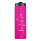 Modern Pink Script Name Thermal Tumbler Thermosbeker (Voorkant)