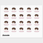 Modern Pink Season Greetings Script Photo Holiday Ronde Sticker (Vel)