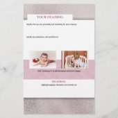 Modern pink shimmer designer 6 foto hair stylist flyer (Achterkant)