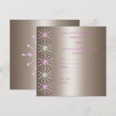 MODERN PINK & SILVER CRYSTAL VERLOVING INVITATIE KAART (Voorkant / Achterkant)