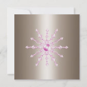 MODERN PINK & SILVER CRYSTAL VERLOVING INVITATIE KAART (Achterkant)