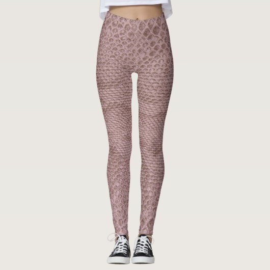 Modern Pink Snakeskin Leggings (Voorkant)