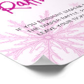 Modern Pink Snowflakes Baby Shower Diaper Raffle Poster (Hoek)