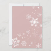 Modern Pink Snowflakes Baby shower Kaart (Achterkant)