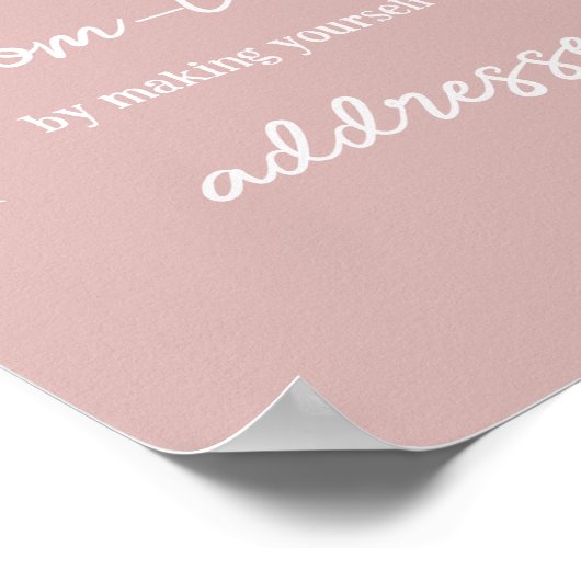 Modern Pink Snowflakes Envelope Station Poster (Hoek)