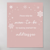 Modern Pink Snowflakes Envelope Station Poster (Voorkant)