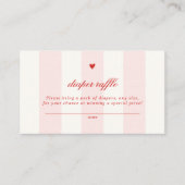 Modern Pink Stripe Heart Valentine Baby Shower Informatiekaartje (Voorkant)