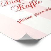 Modern Pink Stripe Heart Valentine Raffle Poster (Hoek)