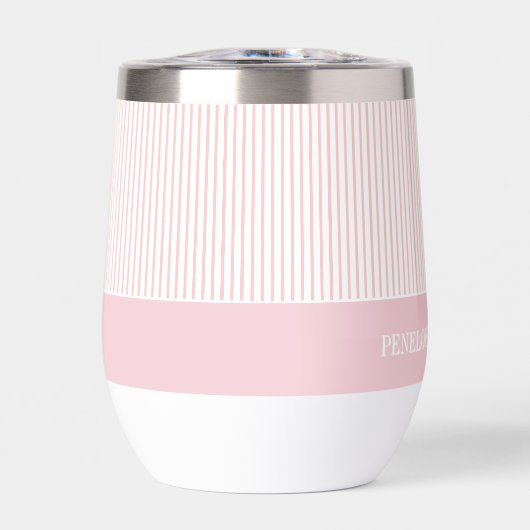 Modern Pink Striped Wedding (Voorkant)