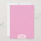 Modern Pink Stripes Baby shower Invitation Kaart (Achterkant)