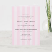 Modern Pink Stripes Elegant Wedding (Voorkant)