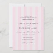 Modern Pink Stripes Elegant Wedding Kaart (Voorkant)