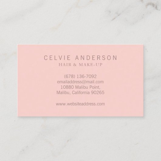 Modern Pink Subtle Glitter Bokeh | Visitekaartje (Achterkant)