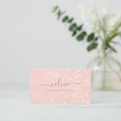 Modern Pink Subtle Glitter Bokeh | Visitekaartje (Staand voorkant)