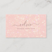 Modern Pink Subtle Glitter Bokeh | Visitekaartje (Voorkant)