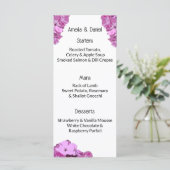 Modern Pink Summer Floral Wedding Menu Card (Staand voorkant)