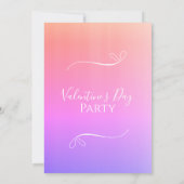 Modern Pink Sunset Ombre Valentijnsdag Party Kaart (Achterkant)