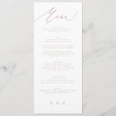 Modern Pink Taupe Calligraphy Wedding Menu (Voorkant)
