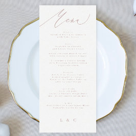 Modern Pink Taupe Calligraphy Wedding Menu