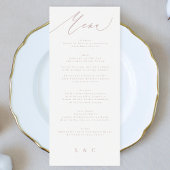 Modern Pink Taupe Calligraphy Wedding Menu