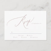 Modern Pink Taupe Calligraphy Wedding RSVP Kaartje (Voorkant)