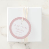 Modern Pink Thank You Girl Baptism Bedankjes Labels (In situ)