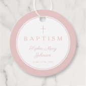 Modern Pink Thank You Girl Baptism Bedankjes Labels (Voorkant)