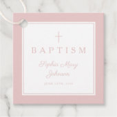 Modern Pink Thank You Girl Baptism Bedankjes Labels (Voorkant)