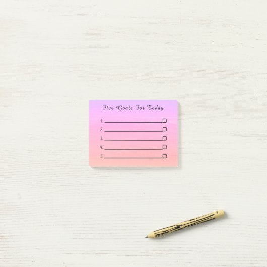 Modern Pink Trendy Post-it® Notes (Op bureau)