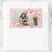 Modern Pink Tropical Holiday Botanical Photo  Rechthoekige Sticker (Tas)