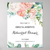 Modern Pink Tropical Rehearings diner Welkom Poster (Voorkant)