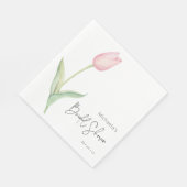 Modern Pink Tulip Solo Vrijgezellenfeest Luncheon Servet (Hoek)