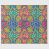 Modern Pink Turquoise Paars Green Kaleidoscoop Cadeaupapier (Vlak)