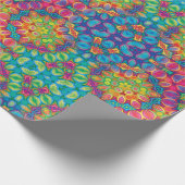 Modern Pink Turquoise Paars Green Kaleidoscoop Cadeaupapier (Hoek)