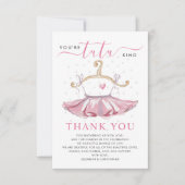 Modern Pink Tutu Ballerina Ballet Girl Baby shower Bedankkaart (Voorkant)