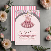 Modern Pink Tutu Ballerina Ballet Girl Baby shower Informatiekaartje