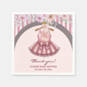 Modern Pink Tutu Ballerina Ballet Girl Baby shower Servet (Voorkant)