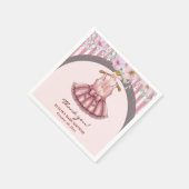 Modern Pink Tutu Ballerina Ballet Girl Baby shower Servet (Hoek)