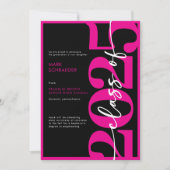 Modern Pink Typography Afstuderen aangekondigd Kaart (Voorkant)