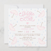 Modern Pink Typography Baby shower Uitnodiging (Voorkant)