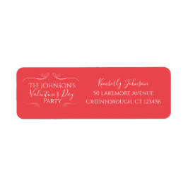 Modern Pink Valentines Day Party Return Address Etiket
