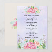 Modern Pink Waterverf Floral Bouquet Birthday Kaart (Voorkant / Achterkant)