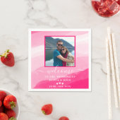 Modern Pink Waterverf foto bruiloft Servet (Insitu)