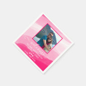 Modern Pink Waterverf foto bruiloft Servet (Hoek)