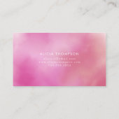 Modern Pink Waterverf Ombre Visitekaartje (Achterkant)