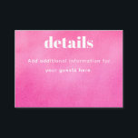 Modern Pink Waterverf Trendy Bat Mitzvah Informatiekaartje<br><div class="desc">Aangepaste Moderne Roze Waterverf Trendy Chic Bat Mitzvah Enclosure Kaart</div>